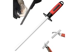 Hoof Knife Sharpener 10 Inch Ceramic Hoof Knife Sharpener Rod with Rubber Handle Portable Easy Hanging Tool for Horse Keeping