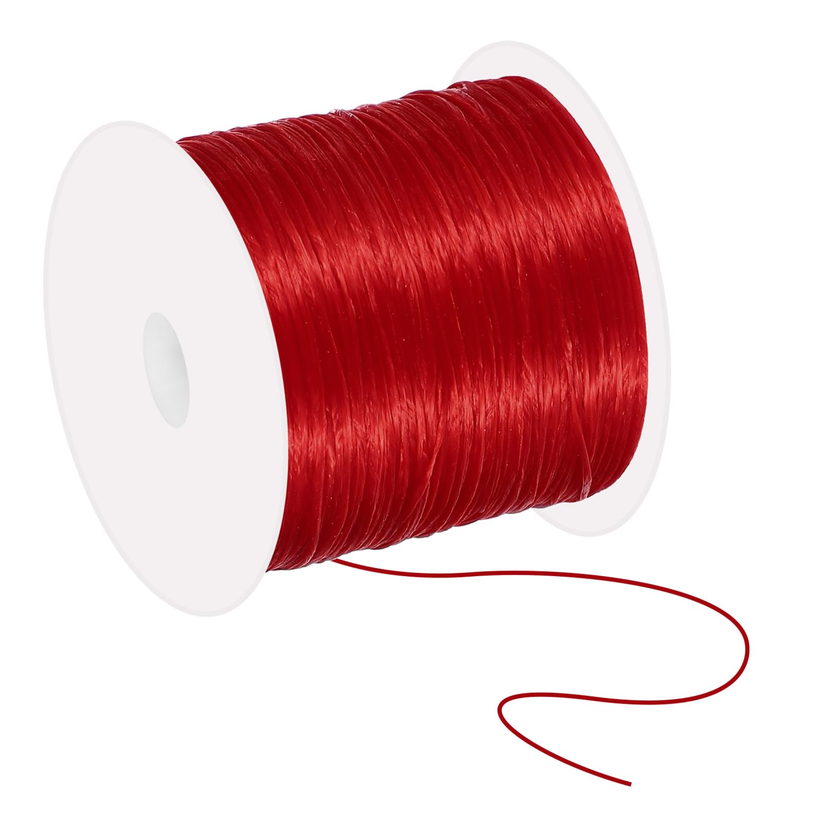 PATIKIL 66 Yard Flat Stretchy Bracelet String, 1mm Elastic Rubber, Red