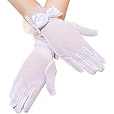 Aulacakuna Lace Gloves Women Tea Party Elegant Short Vintage Summer Glove for Dressy Women Wedding Party