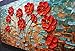 Metuu Modern Canvas Paintings, Texture Palette Knife Red Flowers Paintings Modern Home Decor Wall Art Painting Colorful 3D Flowers Wood Inside Framed Ready to hang 24x48inch