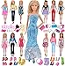 Ebuddy 5 pcs Party Dress/40 pcs Accessories/10 pair Shoes Mini Doll Clothes Set For Barbie Doll
