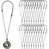 20Pcs Handmade Craft Vintage Cord Rope Adjustable Necklaces for Hanging Pendants Cord Necklace for Jewelry Making Men Women (Black)