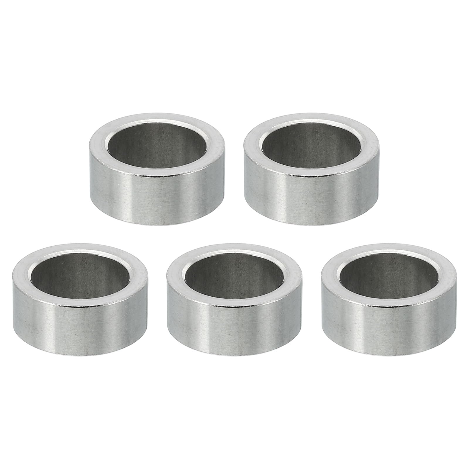 PATIKIL M10 Stainless Steel Spacers, 5 Pcs Metal Spacer Stainless Steel 10.2mm ID x 14mm OD x 6mm L Spacer Screw Standoff Round for 3/8" M10 Screw Bolts