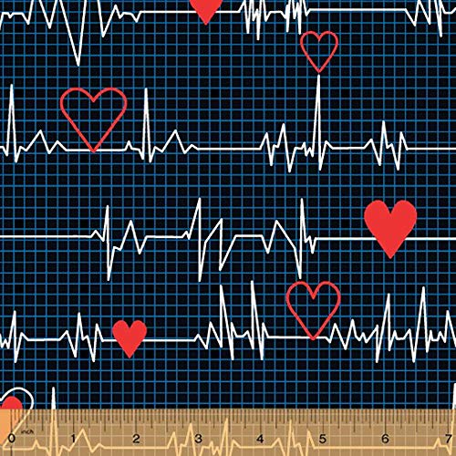 Mens and Womens Medical Scrub Cap - Heartbeats on Navy