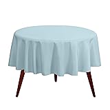 Gee Di Moda Round Tablecloth - 90 Inch Baby Blue