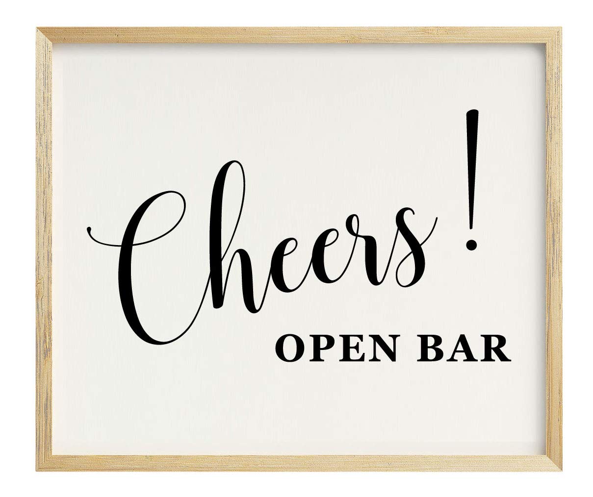 Darling Souvenir Cheers! Open Bar Wedding Party Sign Signage Party Print - Frame Not Included — image 1