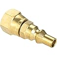 DRELD LP 1/4" RV Propane Adapter Quick Connect Fitting, 1/4" Quick Connect Plug x 3/8" Female Flare for Connecting LP Gas App