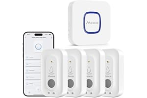 MAXCIO Wi-Fi Water Leak Detector 4 Pack, Smart Water Wireless Sensor with 110dB Adjustable Alarm, APP, SMS, Phone Notifications, 1640ft Transmission Range, Suitable for Basement, Bathroom, and Kitchen