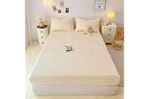 Thickened Milk Velvet Fitted Sheet, 12”Deep Pocket Non Slip Bedroom Sheet，Luxury Super Soft Cozy Comfy Velvet Mattress Cover 