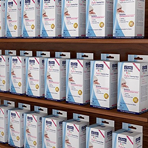 Purified, Non Irritating, Tear Free, Hypoallergenic & Sensitive Approved Baby Eyelid Wipes by Dr. Fischer - Pre-moistened, Rinse Free and Pediatrician Recommended (6)