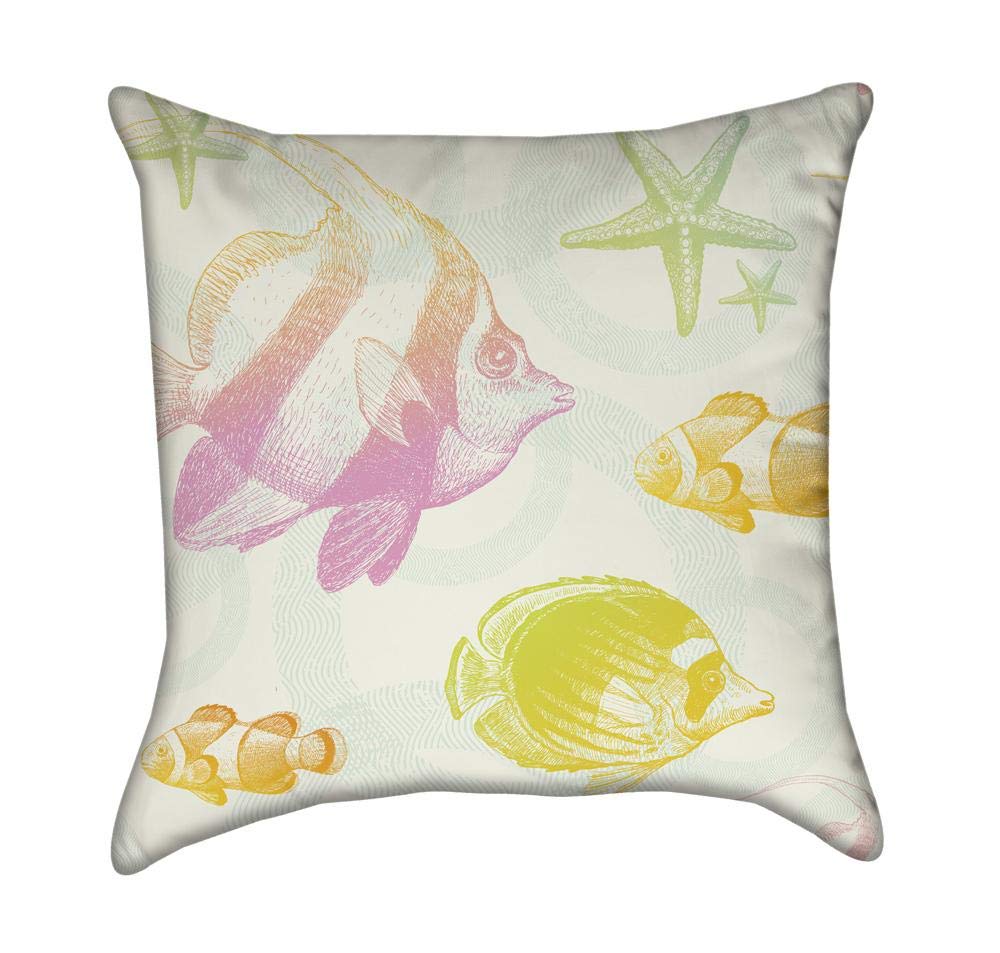 Amazon Com Pastel Tropical Fish Throw Pillow Home Kitchen