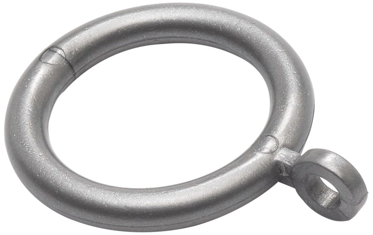 Merriway BH03246 (24 Pcs) Plastic Curtain Drapery Pole Rod Rings with Fixed Eye, Inner Diameter 28mm (1.1/4 inch) Outer Diameter 40mm (1.1/2 inch) Grey - Pack of 24 Pieces
