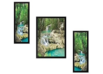 SAF UV Textured Diwali Decorations Painting Set of 3 for Home Decoration – Size 35 x 2 x 50 cm SANFR7469