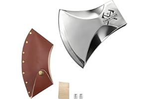 Forged Professional Wood Splitting Axe Head, 1065 High Carbon Steel, Tree Felling Axe Head, Racing Axes Head with Leather She