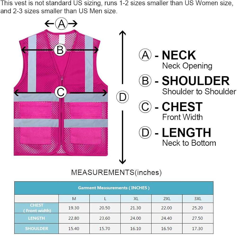TOPTIE Pack of 5 Wholesale Unisex Volunteer Vest Safety Reflective Running Cycling Vest with Pockets: Clothing