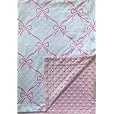 Baby Blanket for Boys Girls Super Soft Double Layer Minky with Dotted Backing Cute Cow Crib Receiving Blanket Bed Throws for Newborns Nursery Stroller Toddler 30 x 40 Inch (Pink Bow)