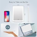 FUNTOUCH Rechargeable Travel Makeup Mirror with Lights, 3 Color Dimming view 5