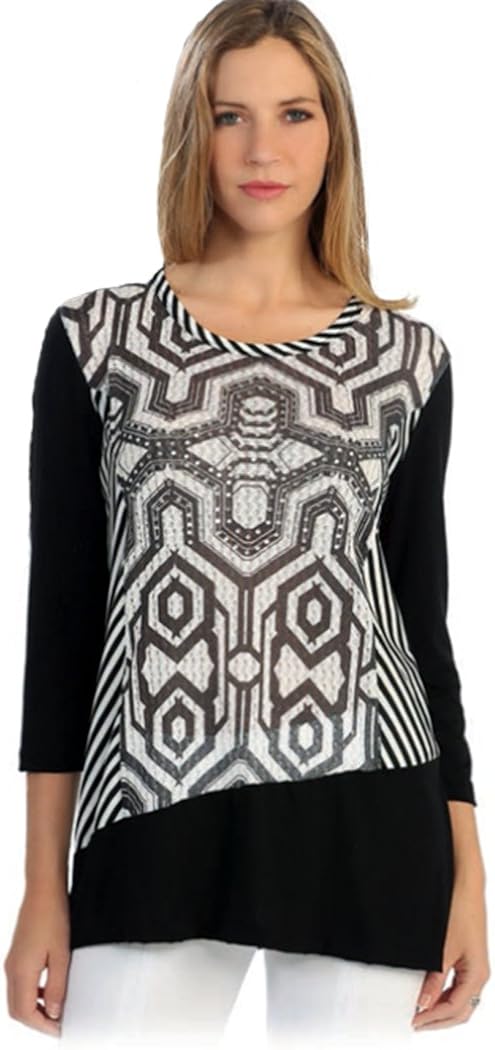 black and white tunic tops