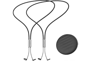 Selouj Earplug Lanyard with Magnetic Safety Cord – 2 Pack Silicone Anti-Loss Strap with Case | Tug-Resistant, Quick Access, Easy to Install | Compatible with Earplugs, Earbuds, Earphones, Black