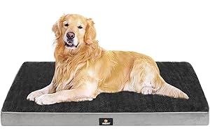 Veehoo Dog Bed for Large Dogs - Orthopedic Dog Bed with Removable Washable Cover and Portable Handle, XL Dog Bed for Crate, Ped Bed Suitable for Dogs Up to 90lbs, Black