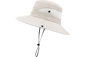 PIGBENGO Women Sun Hat UV Protection Bucket Wide Brim Summer Beach Boonie Hat Quick Dry Outdoor Fishing Cap