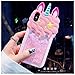 Mulafnxal Quicksand Unicorn Case for iPhone X 10,Soft Silicone 3D Cartoon Animal Cover,Kids Girls Cute Cool Bling Glitter Rubber Kawaii Character Fashion Cases Skin Protective Protector for iPhoneX