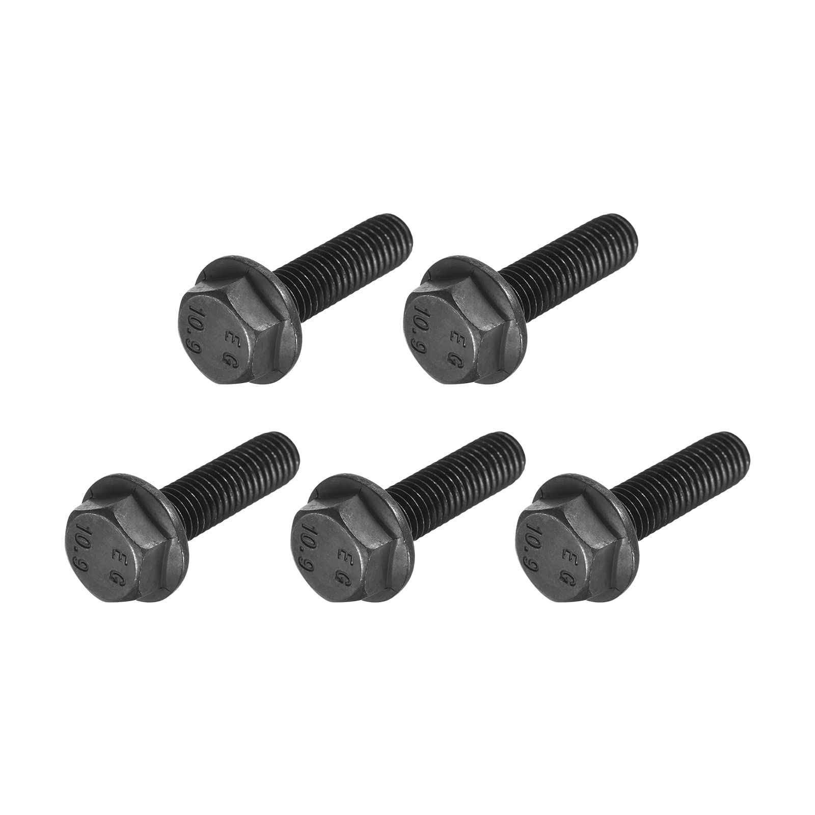 METALLIXITY Flanged Hex Head Bolts (M8x30mm) 5pcs, Hexagon Bolt Fully Thread Screw - for House Construction Hardware Fasteners