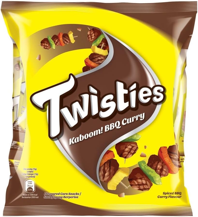 TwistiesFamily Pack Snacks 15g (BBQ Curry Dude!, 60 Packs)