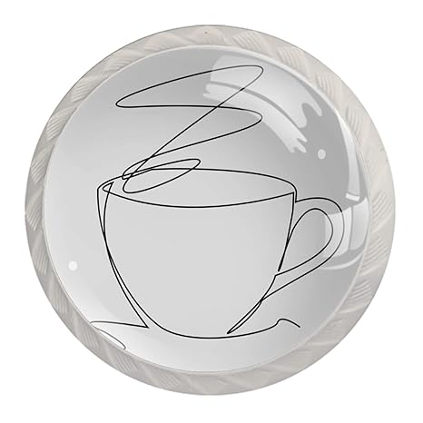 Schrankknäufe für Kaffeetassen, 4 Stück, bunt, rund, Kristallglas, für