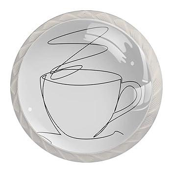 Schrankknäufe für Kaffeetassen, 4 Stück, bunt, rund, Kristallglas, für