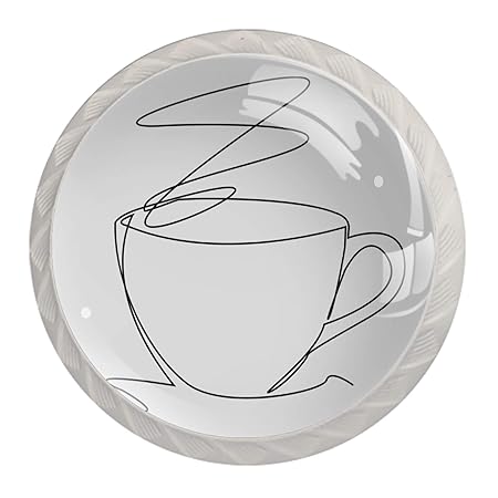 Schrankknäufe für Kaffeetassen, 4 Stück, bunt, rund, Kristallglas, für