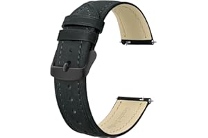 BISONSTRAP Extra Long Watch Bands 18mm 20mm 22mm 24mm, Leather Watch Straps for Men, XL Replacement Strap for Large Wrists