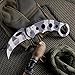 Grand Way Karambit Neck Fighting Folding Knife - Pocket Knife with Camo Blade and Handle- Best Sharp Knife with Metal Finger Ring Handle and Pocket Clip - Tiger Blur Knife for EDC Survival 6206 B