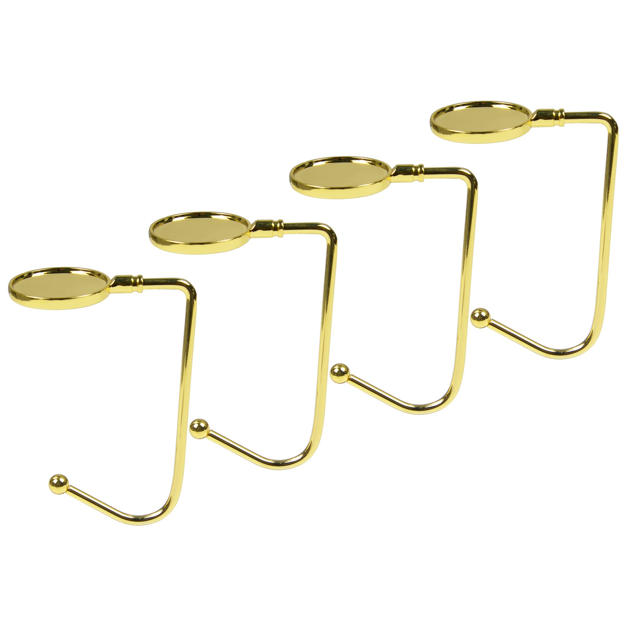 KEYIDO 4 Pack Christmas Stocking Hangers for Fireplace Stocking Hooks Holders for Fireplace Mantle with Anti Skid Safety Hang Grip for Xmas Party Decoration Gold