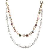 Ayliss Layered Pants Chain for Men Women Exquisite Gold Silver Rhinestone Flower Pearl Punk Jean Pocket Wallet Chain Pants Keychain Goth Jewelry Key Chain