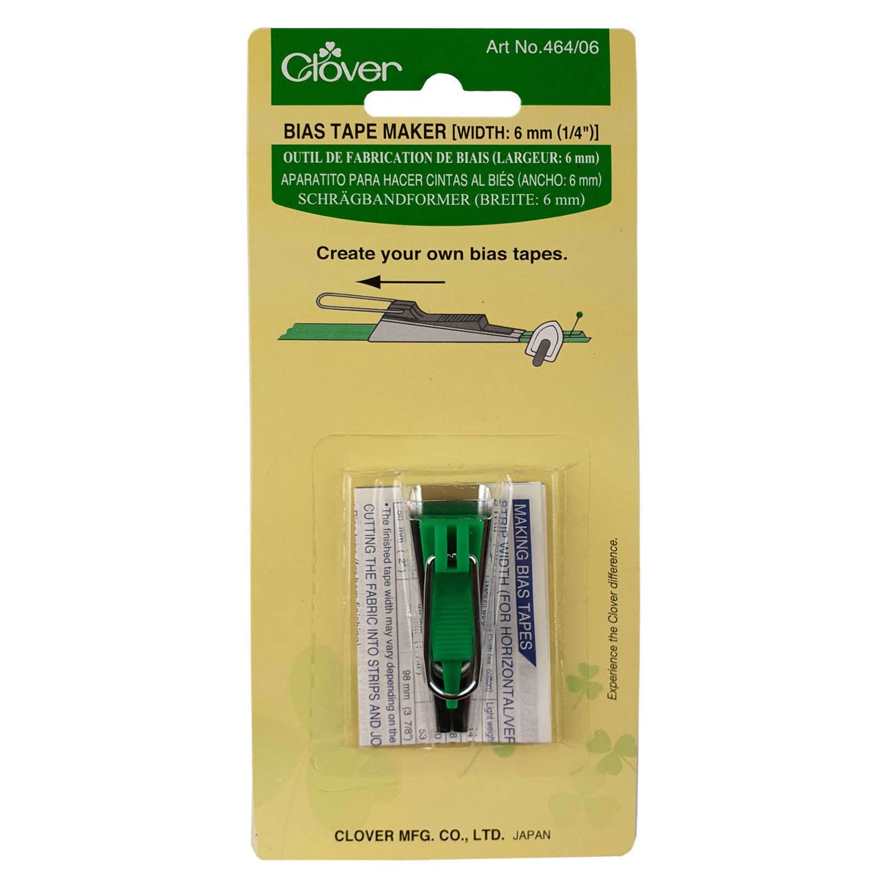 clover Bias Tape Maker Width: 6mm,Green