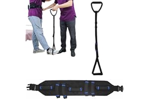 KkaFFe Multi Loop Leg Lift Strap, Rigid Ring for Leg, Hip, and Knee Surgery, Recovery kit with Adjustable Handle, Active Leg Lift for Practicing Walking, Rehabilitation aids(Black-2Pack)