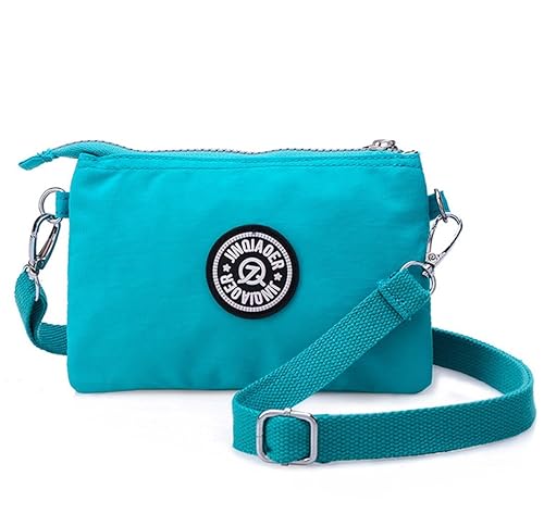 Damen-Handtasche von Tiny Chou, 3 Reißverschlussfächer, wasserfestes Nylon, mit Schulterriemen