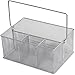 YBM HOME Mesh Silver Condiment Caddy/Kitchen Supply, Utensil, Silverware Organizer Cutlery Holder Flatware Storage Napkin Holder (w’7 L’9.1/4 Depth 4’3/8 Inch) 1151M