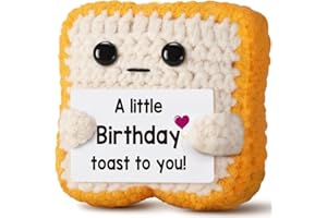 A Little Birthday Toast to You,Crochet Toast Happy Birthday Gifts Card, Fathers Day Dad Gifts for Mom Women Men Her Him Siste