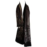 JJcollection Silk Base Burn-out Velvet Shawl, 72" L x 21" W, Reed Catkin, Cocoa Brown