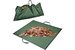 Leaf Bag for Collecting Leaves, Reusable Garden Yard Waste Tarp Container, Reusable Heavy Duty Gardening Bag with handles