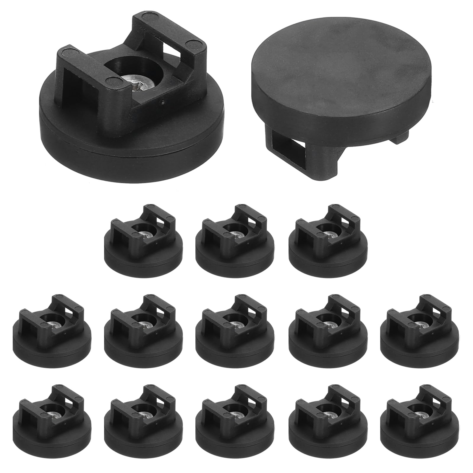 DMiotech 15Pcs Magnetic Zip Tie Mount,31mm Dia Multipurpose Magnetic Cable Clips Organizer Holders Clamps Saddle Type Management Base for Cable Wire Tubing Sleeving Conduit,Black