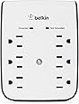 Belkin SurgePlus 6-Outlet Wall Mount Surge Protector with Dual USB Ports (2.1 AMP / 10 Watt), BSV602tt