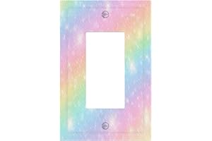 CORENEST Decorative Outlet Covers Pastel Rainbow 1 Gang Rocker Light Switch Cover Plate Single Wall Plates for Electrical Out