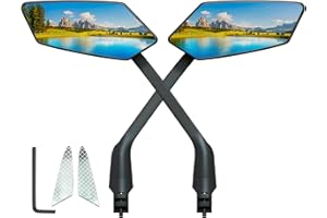 2 Pcs Handlebar Bike Mirror, HD RearView Adjustable Rotatable Safety Bicycle Mirrors for Electric Mountain Bike, Motorcycle, 