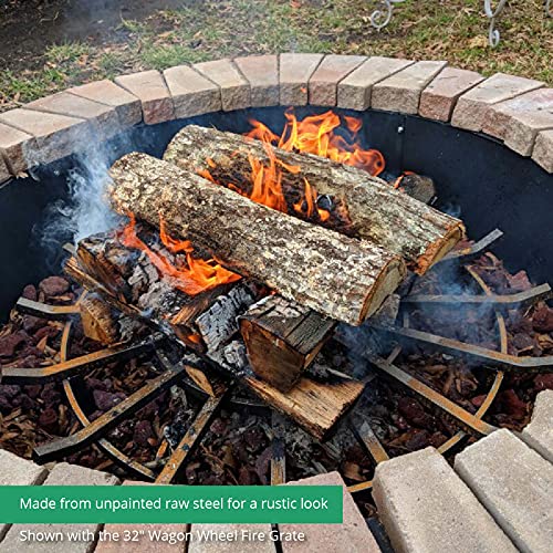 TITAN GREAT OUTDOORS 36" Wagon Wheel Fire Grate, Decorative Wood