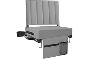 Aliphon Stadium Seat for Bleachers with Back Support and Cushion, Bleacher Seats with Shoulder Strap and Cup Holder, Padded Portable Folding Comfort Stadium Chair, for Sports Events, Grey (1pcs)
