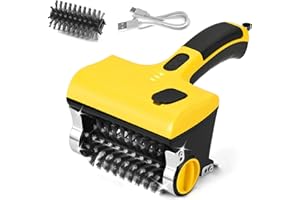 PURAMI Electric Rechargeable Steam Cleaning Grill Brush and Motorized Scraper for Barbecue Outdoor or Indoor Grill, Lithum Power Cordless Heavy Duty Giddy up Steam Grill Cleaner, BBQ Grilling Gifts