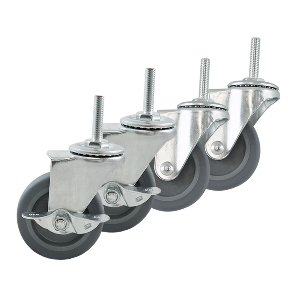 Houseables Caster Wheels, Casters, Set of 4, 3 Inch, Rubber, Heavy Duty